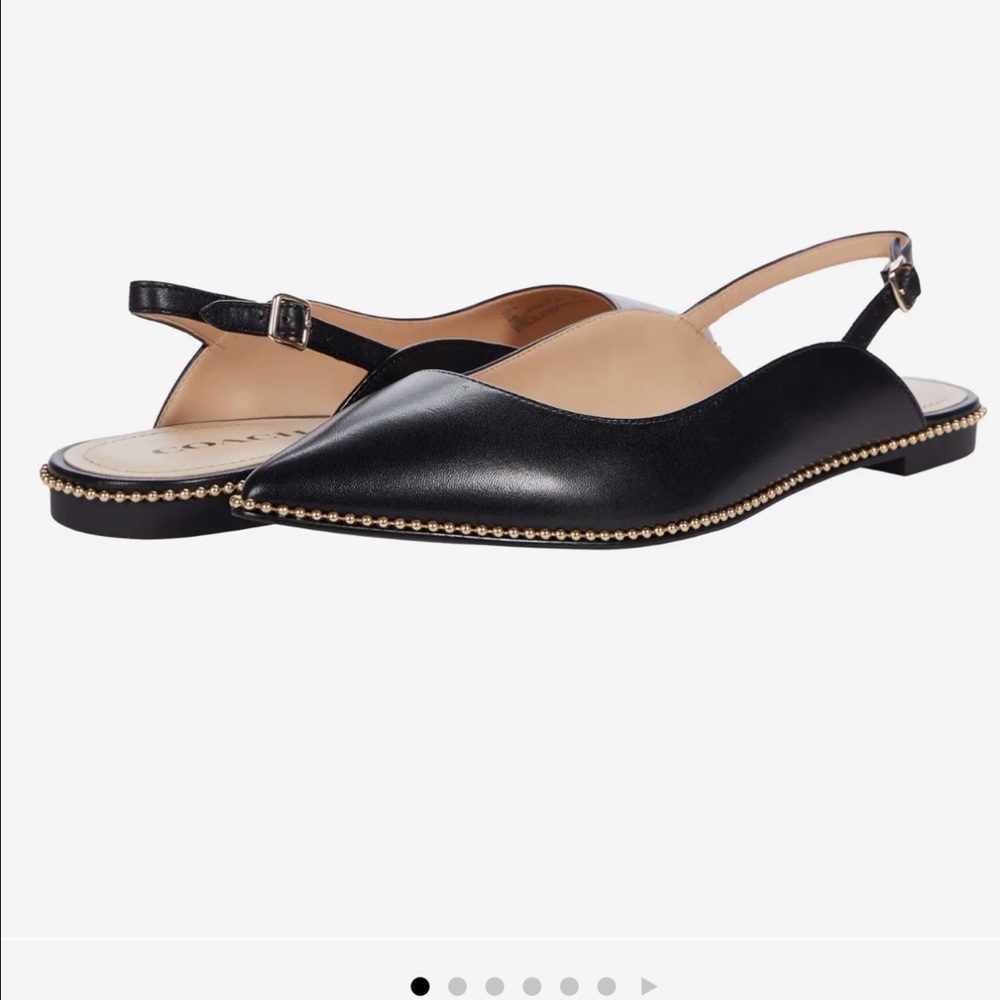 Vae Skimmer Coach Black Leather Flats